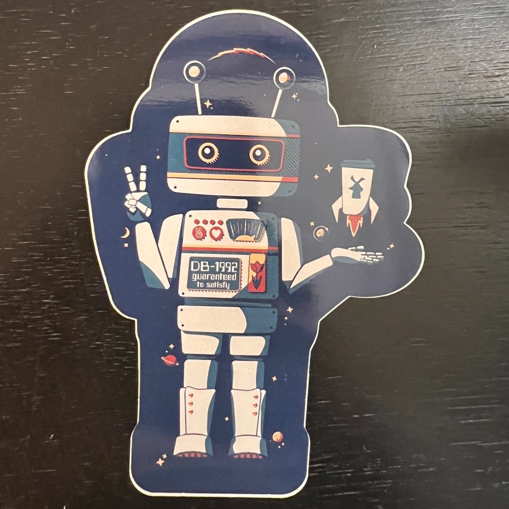 DUTCH BROS STICKER, robot